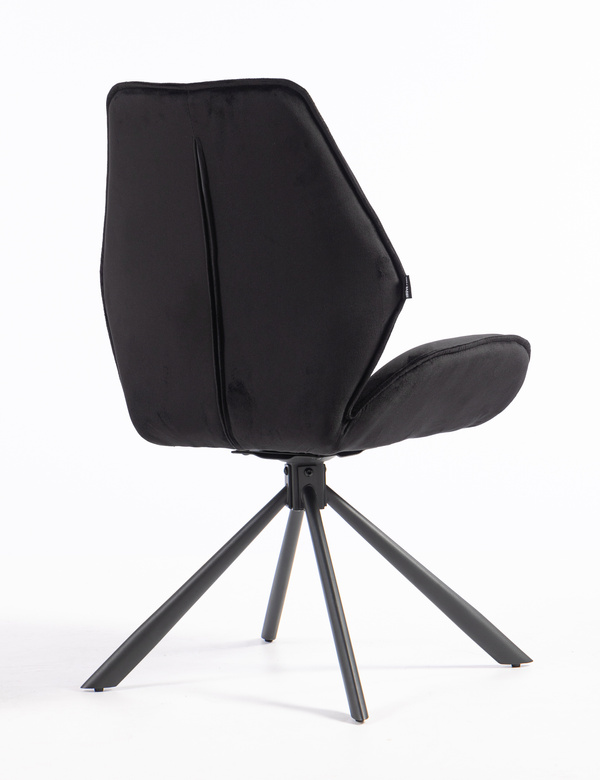 HR350 CSILLAGLÁB Fekete modern velúr szék fekete lábbal
