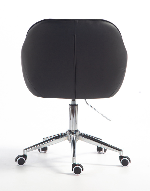 HR2055K Fekete Modern Műbőr Szék Krómozott lábbal