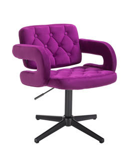 HR8403CROSS Fukszia modern velúr szék fekete lábbal