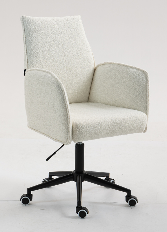 HR280K Krémszínű modern boucle szék fekete lábbal