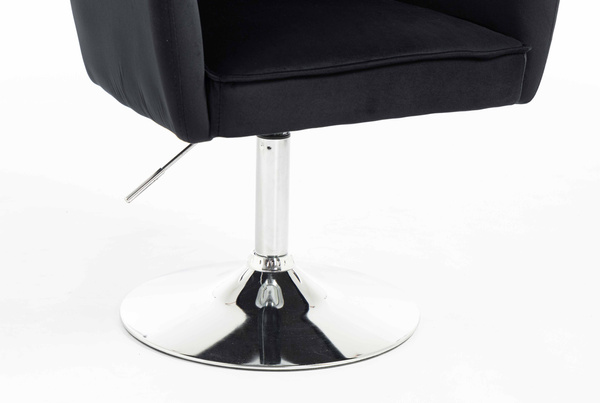 HR250N Fekete modern velúr szék krómozott lábbal