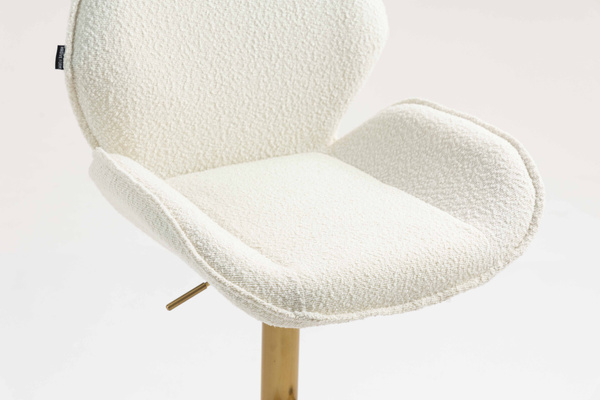HR350KW Krémszínű boucle velúr szék arany lábbal