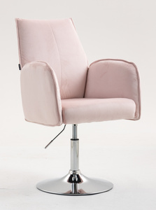 HR280N Púder Rózsaszín Modern Velúr Szék Krómozott lábbal