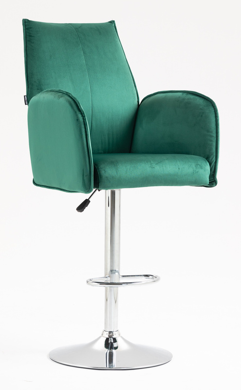 HR280W Sötétzöld Modern Velúr Szék Krómozott lábbal