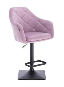 HR830KW Halványlila Modern Velúr Szék fekete lábbal
