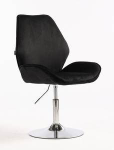 HR350N Fekete modern velúr szék krómozott lábbal