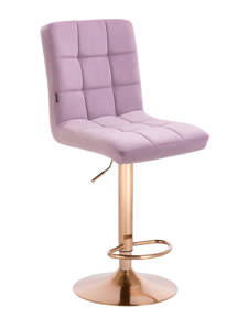 HR7009W Halványlila modern velúr szék arany lábbal