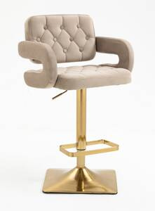 HR8403KW Latte modern velúr szék arany lábbal