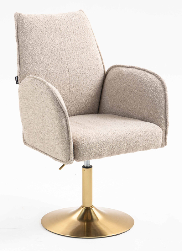 HR280N Latte modern boucle szék arany lábbal