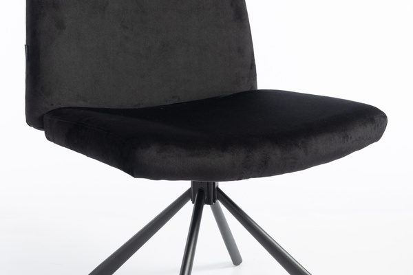 HR150 CSILLAGLÁB Fekete Modern Velúr Szék Fekete lábbal