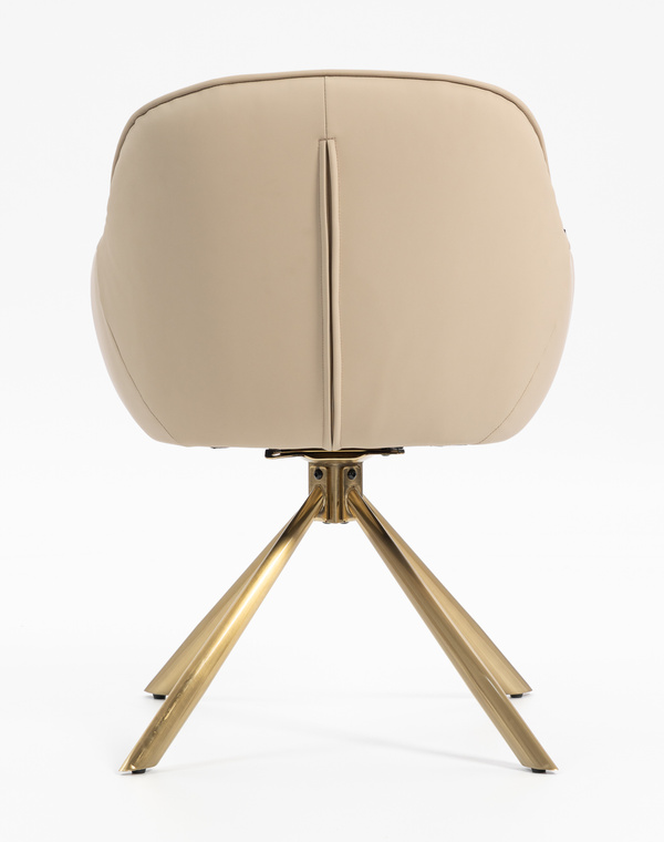 HR2055 CSILLAGLÁB Krémszínű Modern Műbőr Szék Aany lábbal