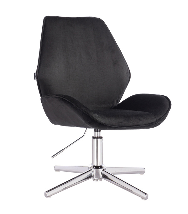 HR350CROSS Fekete modern velúr szék krómozott lábbal