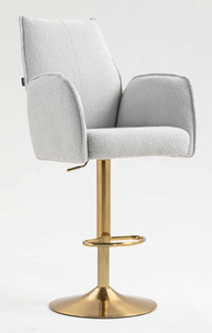 HR280W Szürke modern boucle szék arany lábbal