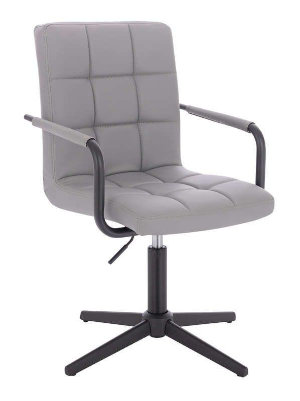 HC1015CROSSP Szürke modern műbőr szék fekete lábbal