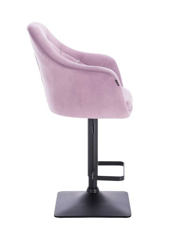 HR830KW Halványlila Modern Velúr Szék fekete lábbal