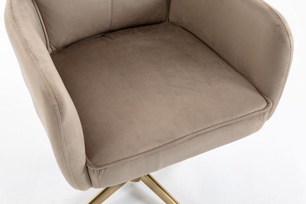 HR250CROSS Latte modern velúr szék arany lábbal