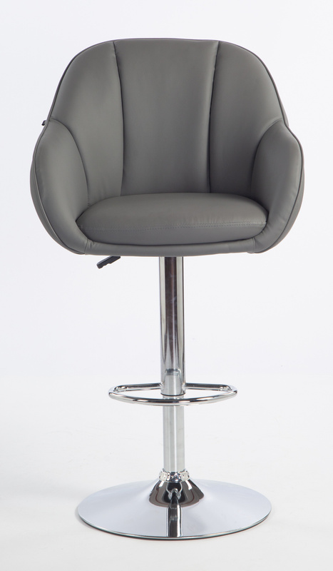 HR2055W Szürke Modern Műbőr Szék Krómozott lábbal