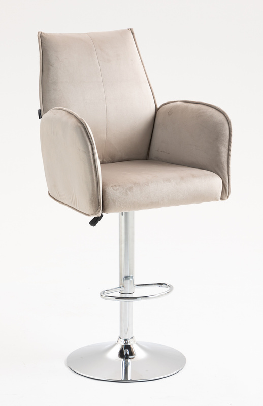 HR280W Latte Modern Velúr Szék Krómozott lábbal