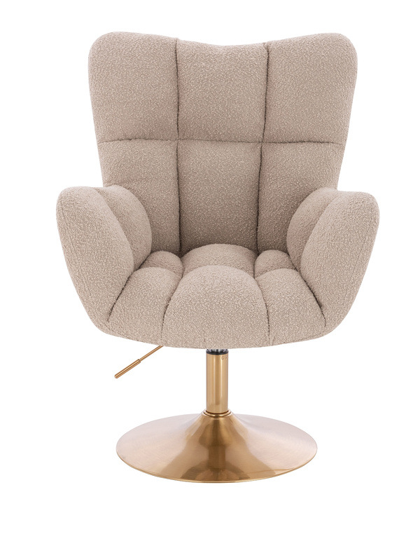 HR650N Latte modern boucle szék arany lábbal