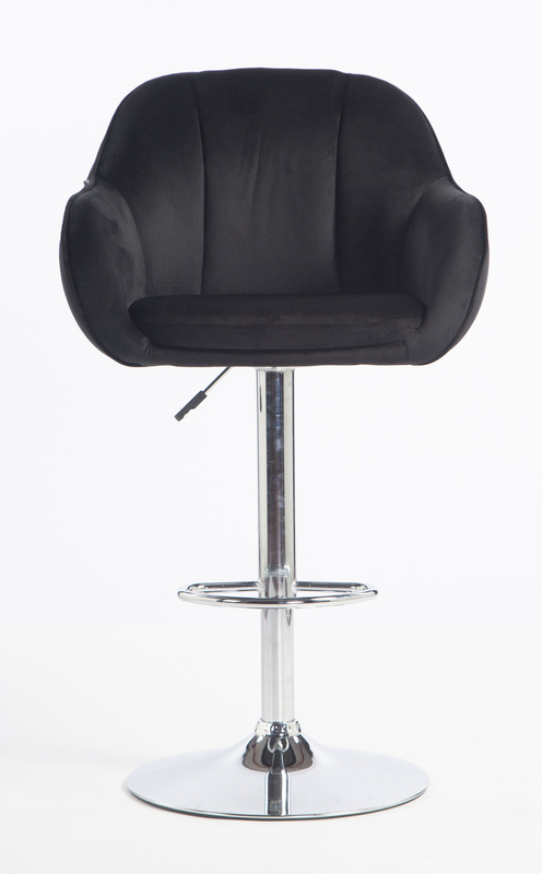 HR2055W Fekete Modern Velúr Szék Krómozott lábbal