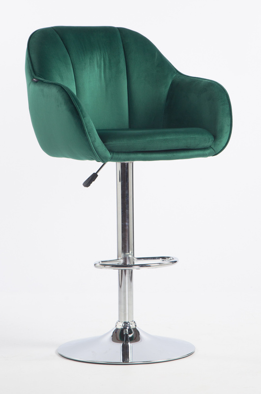 HR2055W Sötétzöld Modern Velúr Szék Krómozott lábbal