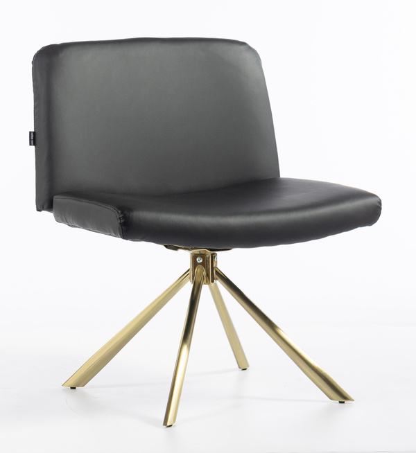 HR150 CSILLAGLÁB Fekete Modern Műbőr Szék Arany lábbal