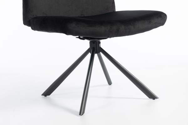 HR150 CSILLAGLÁB Fekete Modern Velúr Szék Fekete lábbal