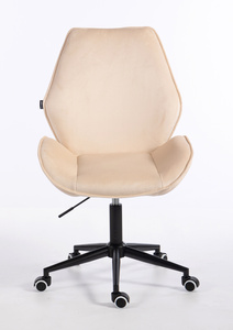 HR350K Krémszínű modern velúr szék fekete lábbal