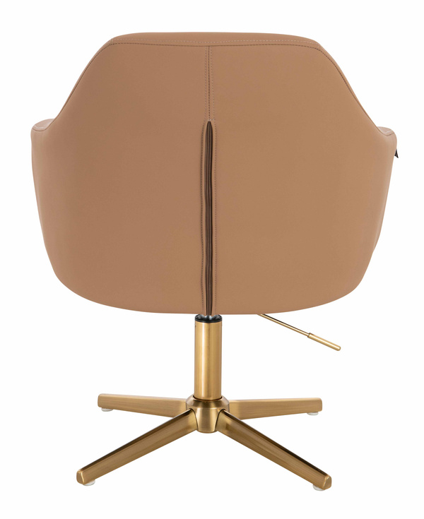 HR831CROSS Karamell Műbőr Premium Soft szék Arany lábbal