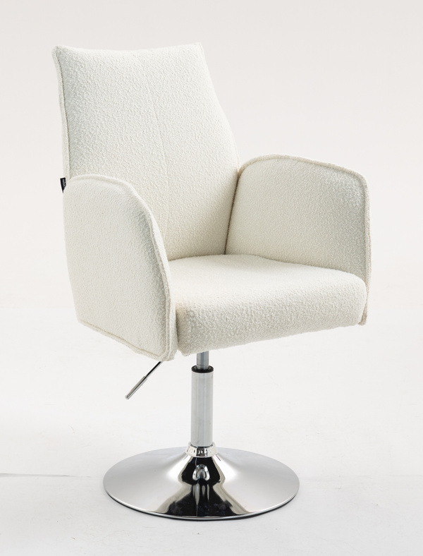 HR280N Krémszínű modern boucle szék krómozott lábbal