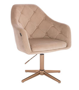 HR831CROSS Latte modern velúr szék arany lábbal