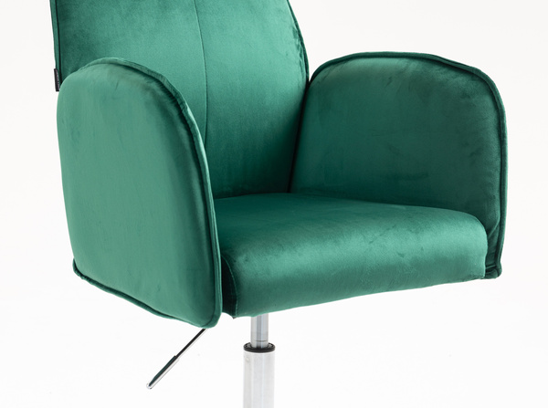 HR280N Sötétzöld Modern Velúr Szék Krómozott lábbal