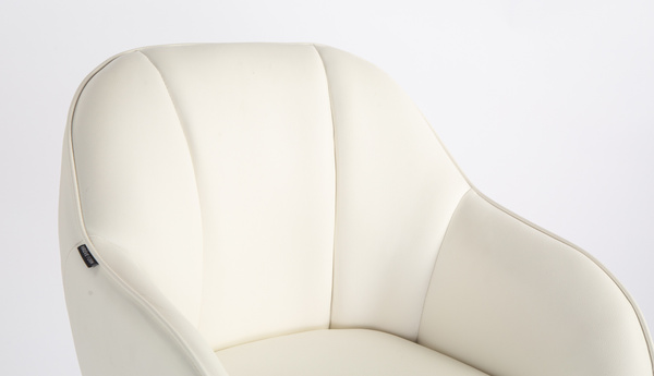 HR2055KW Fehér Modern Műbőr Szék Aany lábbal