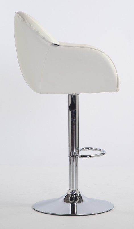 HR2055W Fehér Modern Műbőr Szék Krómozott lábbal