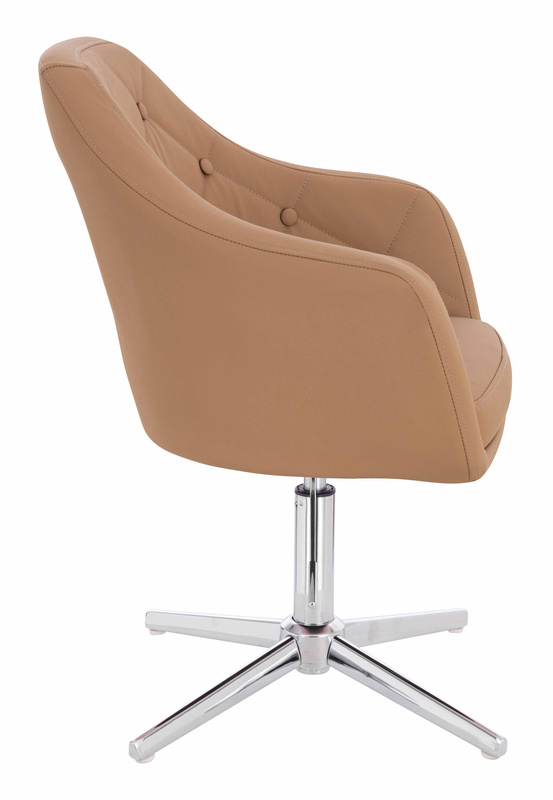 HR831CROSS Karamell Műbőr Premium Soft szék Krómozott lábbal