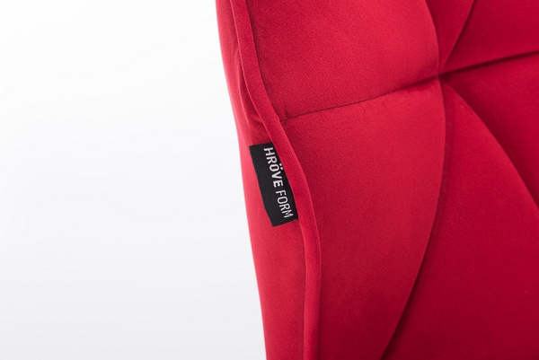 HR111W Vörös modern velúr szék arany lábbal