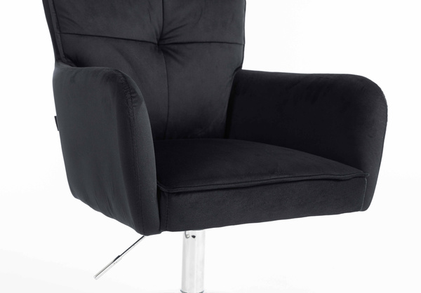 HR250K Fekete modern velúr szék krómozott lábbal