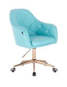HR830K Türkiz modern műbőr szék arany lábbal