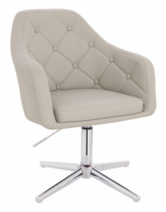 HR831CROSS Ecru Műbőr Premium Soft szék Krómozott lábbal