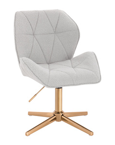 HR212CROSS Szürke modern boucle szék arany lábbal