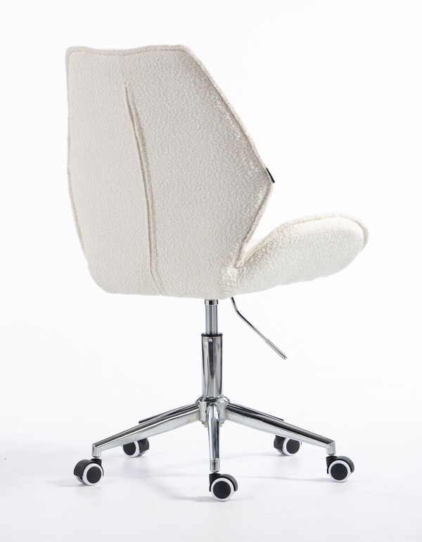 HR350K Krémszínű modern boucle szék krómozott lábbal