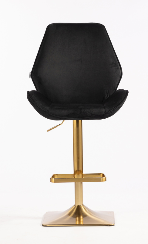 HR350KW Fekete modern velúr szék arany lábbal