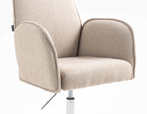 HR280N Latte modern boucle szék krómozott lábbal