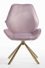 HR350 CSILLAGLÁB Halványlila modern velúr szék arany lábbal