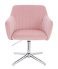 HR190CROSS Púder Rózsaszín Modern Velúr Szék Krómozott lábbal