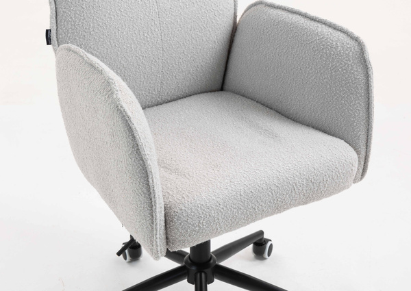 HR280K Szürke modern boucle szék fekete lábbal
