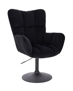HR650N Fekete modern velúr szék fekete lábbal
