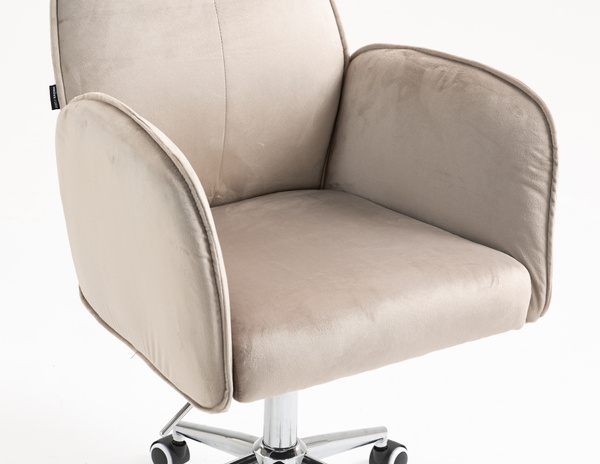 HR280K Latte Modern Velúr Szék Krómozott lábbal