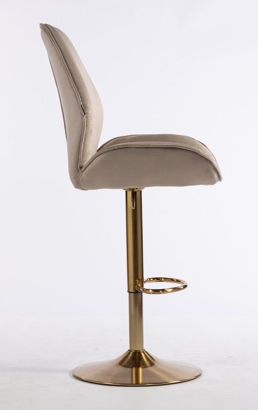 HR350W Latte modern velúr szék arany lábbal