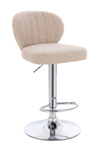 HR193W Latte modern boucle szék krómozott lábbal